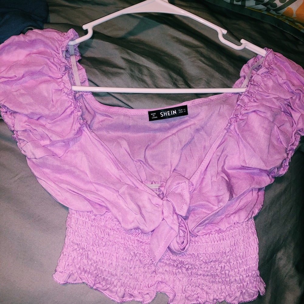purple shirt from shein xs